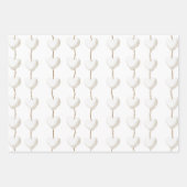 バスケットの赤ちゃんシャワーに白いバニーハート ラッピングペーパーシート (正面3)