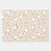 バスケットの赤ちゃんシャワーに白いバニーハート ラッピングペーパーシート (正面)