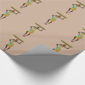 バスケットの部族芸術を持つアフリカの部族の女性 ラッピングペーパー (角)