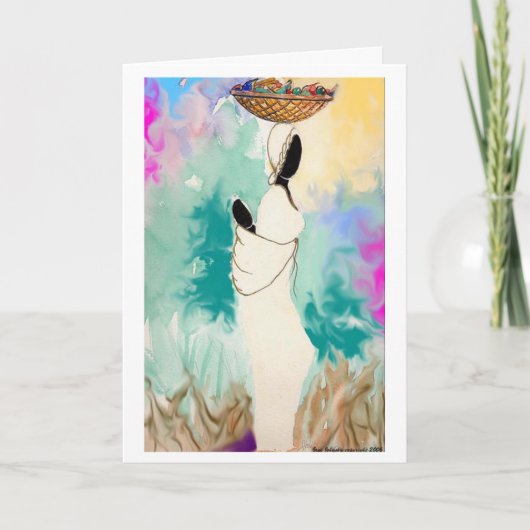 バスケットを持つ女性 カード (正面)