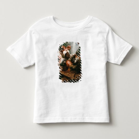 バスケットを持つ黒人の若者 トドラーTシャツ (正面)