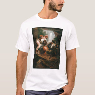バスケットを握っている若い黒人男性 Tシャツ