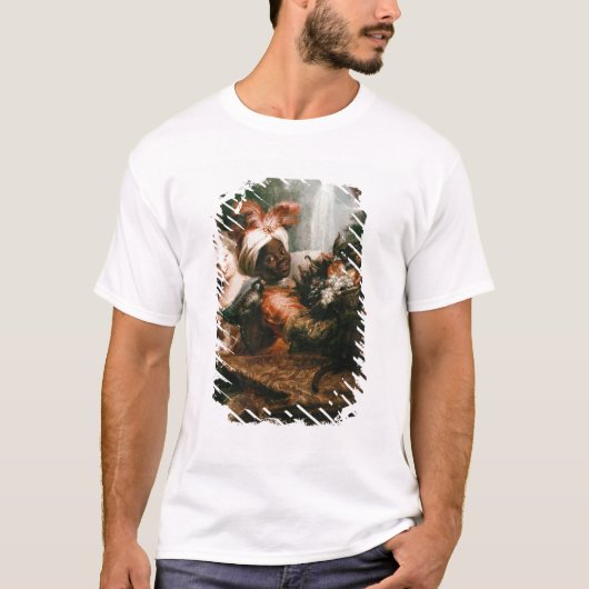 バスケットを握っている若い黒人男性 Tシャツ (正面)
