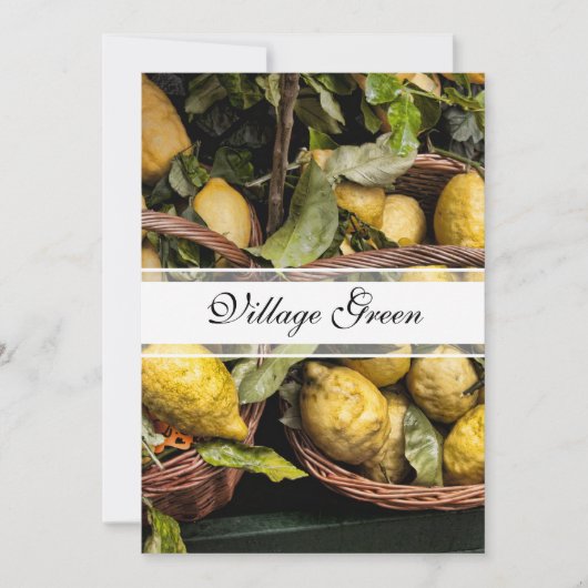 バスケットイタリアンの中のレモン 招待状 (正面)