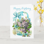 バスケットオブヴィオレットハッピーバースデー カード (黄色い花)
