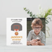 バスケットオレンジボールバスケットボール招待状(写真あり) 招待状 (スタンド正面)