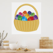 バスケットカラフルのイースターエッグのポスター ポスター (キッチン)