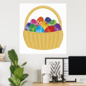 バスケットカラフルのイースターエッグのポスター ポスター (ホームオフィス)
