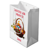 バスケットカラフルエッグイースターエッグ狩り ミディアムペーパーバッグ (正面アングル)