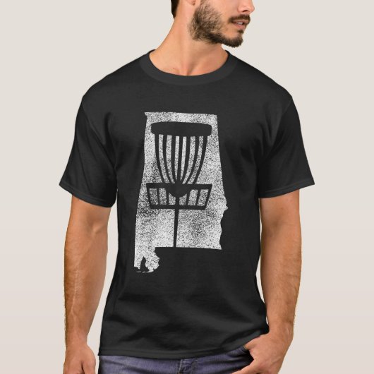 バスケットグラ付アラバマ円板ゴルフ動揺して州 Tシャツ (正面)