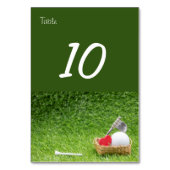 バスケットゴルフボールとラブ付きのゴルフテーブル番号 テーブルナンバー (裏面)