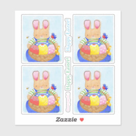 バスケットシール付きボーイバニー シール