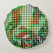 バスケットスタイルの緑の曲がったテープ ラウンドクッション (裏面)