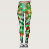 バスケットスタイルの緑の曲がったテープ レギンス (正面)