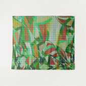 バスケットスタイルの緑の曲線リボン タペストリー (正面(横))