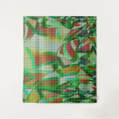 バスケットスタイルの緑の曲線リボン タペストリー (正面)