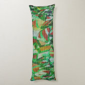 バスケットスタイル、緑の湾曲したリボン、サンゴ詳細 ボディピロー (裏面 (縦))