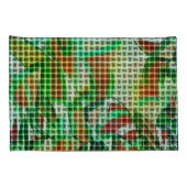 バスケットスタイル、緑の湾曲したリボン、サンゴ詳細 枕カバー (裏面-右)