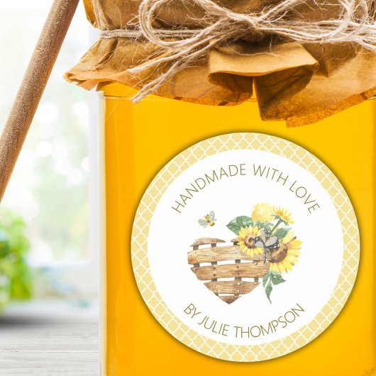 バスケットハート&ハニカム🌻カスタムハニー ラウンドシール