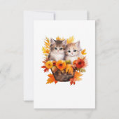 バスケットパーソナライズされたに入ったかわいい子猫 サンキューカード (裏面)