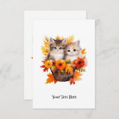 バスケットパーソナライズされたに入ったかわいい子猫 サンキューカード (正面/裏面)