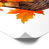 バスケットパーソナライズされたに入ったかわいい子猫 ポスター (角)