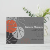 バスケットボクールールバー(ユダヤ教の)バル・ミツバー招待状 招待状 (スタンド正面)