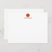 バスケットボパーソナライズされたールキッズ文房具フラット ノートカード (正面/裏面)