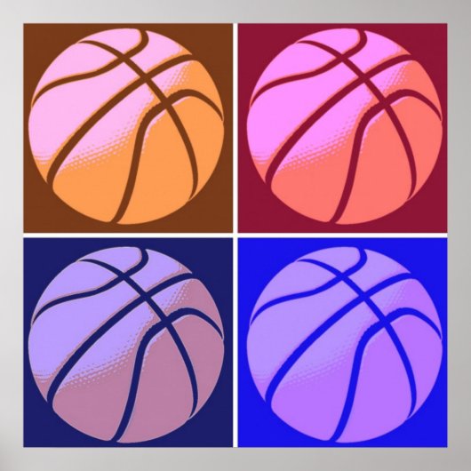 バスケットボーポップ・アートのルアートプリント ポスター (正面)