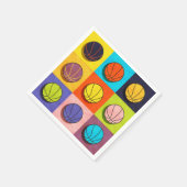 バスケットボーポップ・アートのルアート スタンダードカクテルナプキン (角)