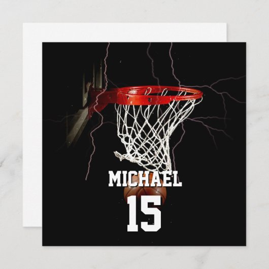 バスケットボールあなたの名前と番号を追加 シーズンカード (正面/裏面)