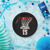 バスケットボールあなたの名前と番号を追加 ペーパープレート (パーティー)