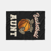 バスケットボールおばさんヒョウのバスケットボール選手母 フリースブランケット (正面(横))