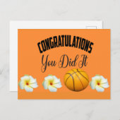 バスケットボールおめでとうカード ポストカード (正面/裏面)