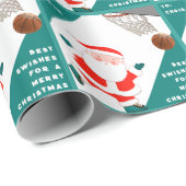 バスケットボールおもしろいのクリスマスプレゼント ラッピングペーパー (ロールコーナー)