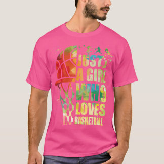 バスケットボールおもしろいの子供の若者が大好きな女の子 Tシャツ