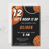 バスケットボールおもしろいスポーツ子供の誕生日 招待状 (正面)