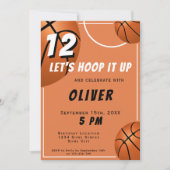 バスケットボールおもしろいスポーツ子供の誕生日 招待状 (正面)
