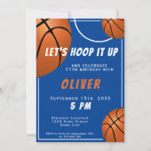 バスケットボールおもしろいスポーツ子供の誕生日 招待状 (正面)