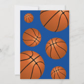 バスケットボールおもしろいスポーツ子供の誕生日 招待状 (裏面)