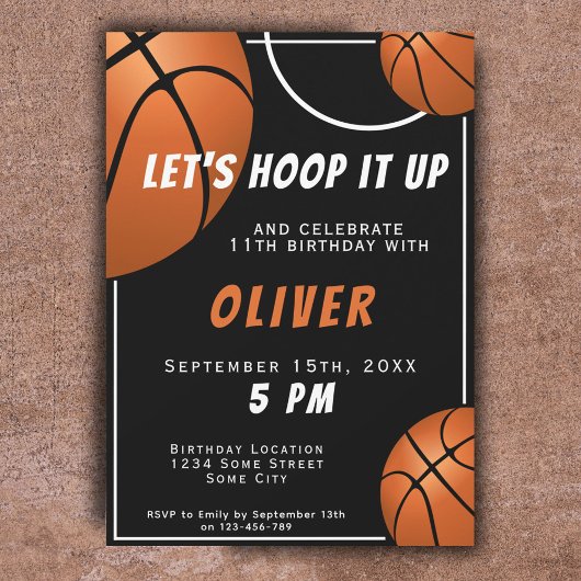 バスケットボールおもしろいスポーツ子供の誕生日 招待状