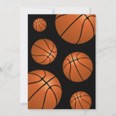 バスケットボールおもしろいスポーツ子供の誕生日 招待状 (裏面)