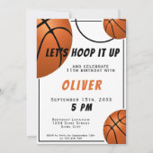 バスケットボールおもしろいスポーツ子供の誕生日 招待状 (正面)