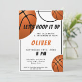 バスケットボールおもしろいスポーツ子供の誕生日 招待状 (スタンド正面)