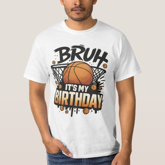 バスケットボールおもしろい誕生日Tシャツデザイン男性へ Tシャツ (正面)