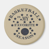 バスケットボールお気に入りのは私のブルーボールのシーズンだ マグネット (正面)