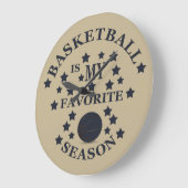 バスケットボールお気に入りのは私のブルーボールのシーズンだ ラージ壁時計 (傾斜)