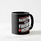 バスケットボールお気に入りのは私の趣味で、スポーツマグカップ マグカップ (正面右)