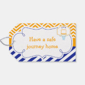 バスケットボールかわいいアフリカ系アメリカ人の男の子「行った」 ギフトタグ (裏面横)