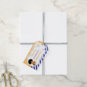 バスケットボールかわいいアフリカ系アメリカ人の男の子「行った」 ギフトタグ (より糸付き)